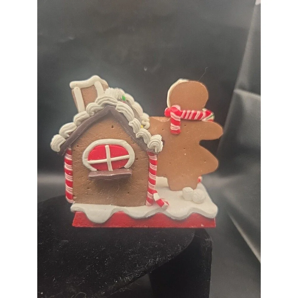 Gingerbread House w Gingerbread Girl Christmas Stocking  Hanger  Cast Iron Base